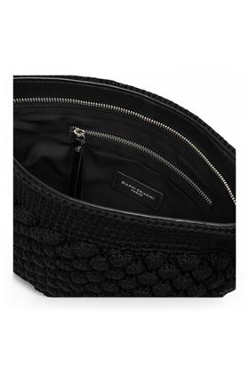 Pochette donna effetto uncinetto colore nero. GIANNI CHIARINI | 11575-NERO